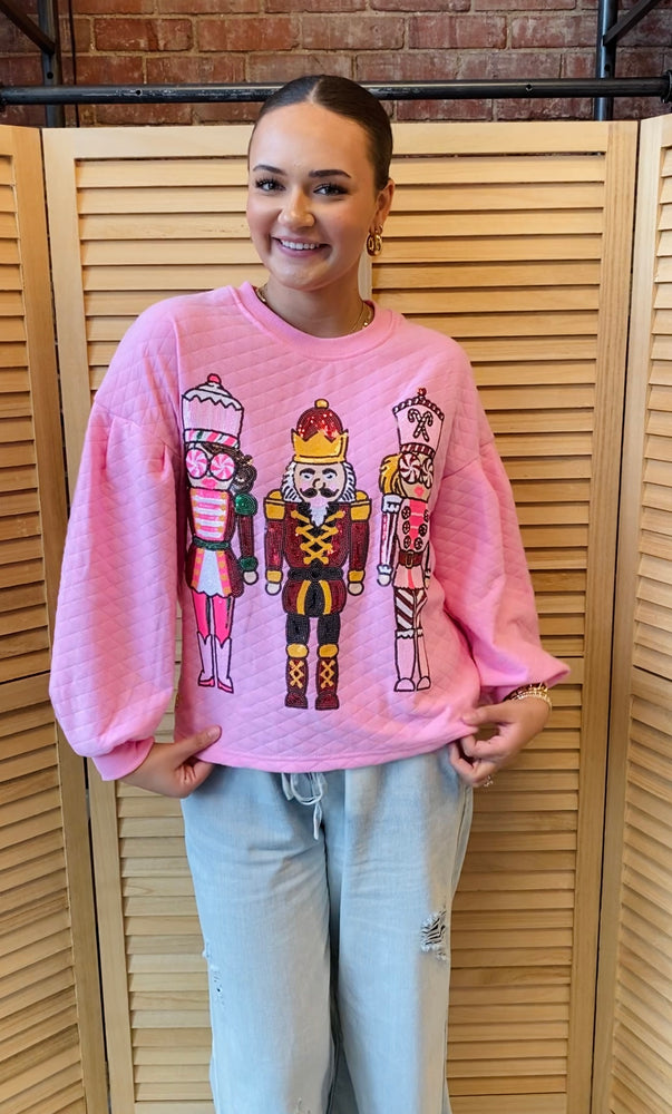 Simply Southern | Adult Nutcracker Pullover | Pink Sequin