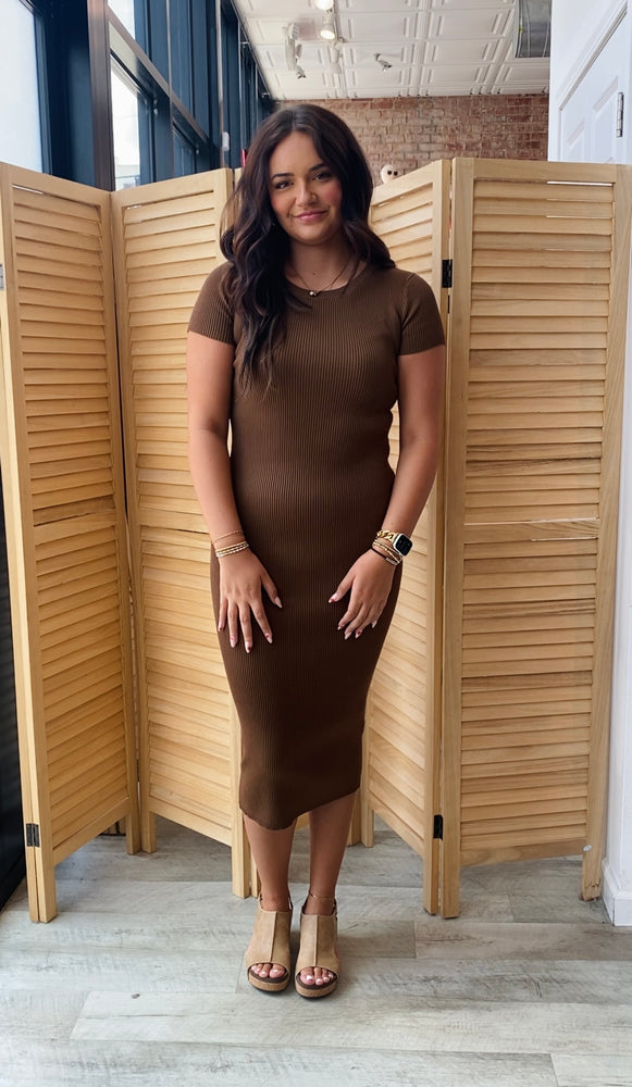 Attention Catcher Bodycon Dress | Chocolate