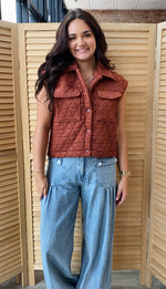 The Quinn Quilted Vest | Vintage Brick