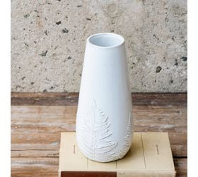 Off White Fern Pattern Vase