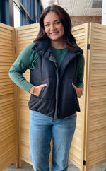 Hey Pumpkin Puffer Vest | Black