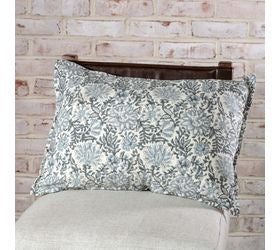 Dark Sage & Steel Dahlia Pillow