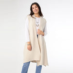 Heavenly Luxe Contrast Rib Vest with Pockets | Oatmeal
