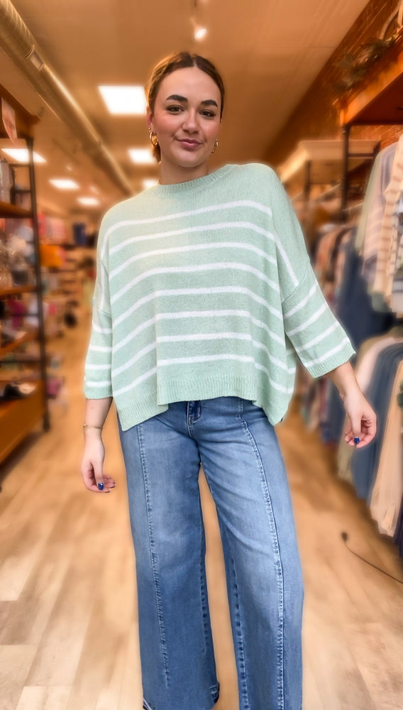 Summer Nights Stripe Sweater | Mint