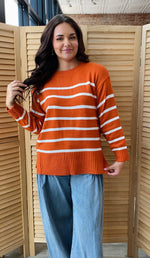 Between The Lines Sweater | Rust