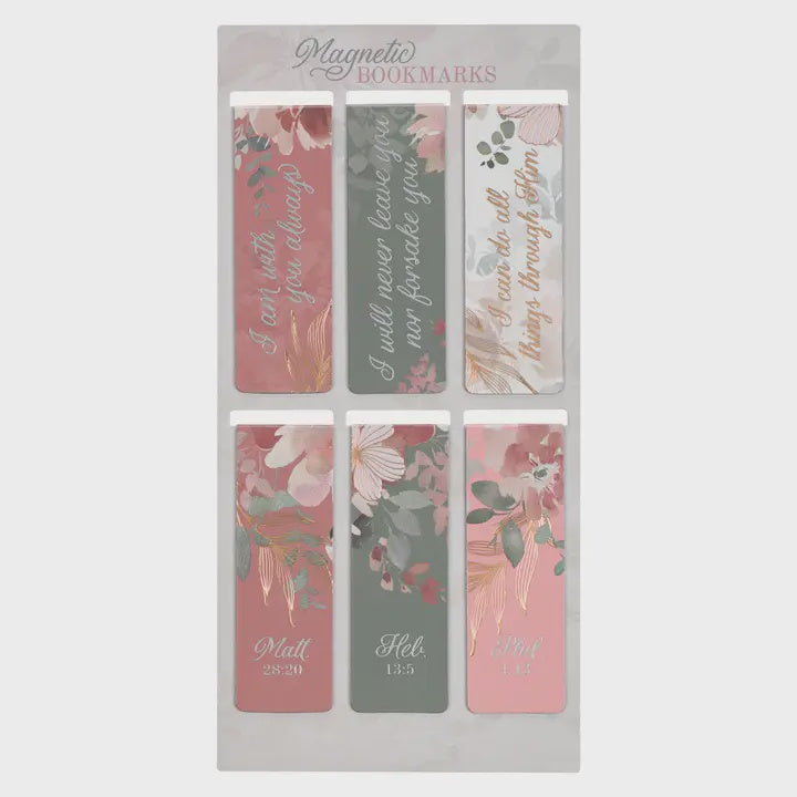 Magnetic Bookmark Set Foiled Floral