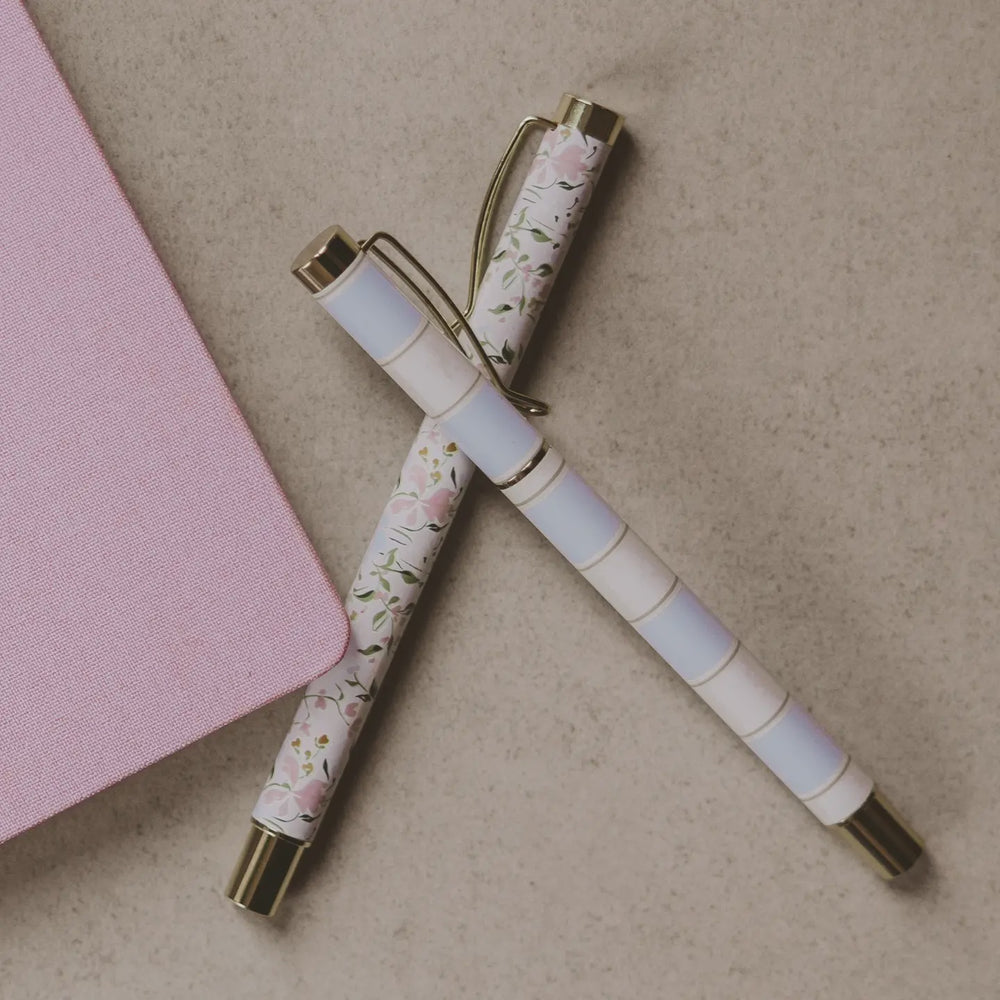 Floral Metal Pen Set