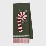 Candy Cane Embellished Dish Towel