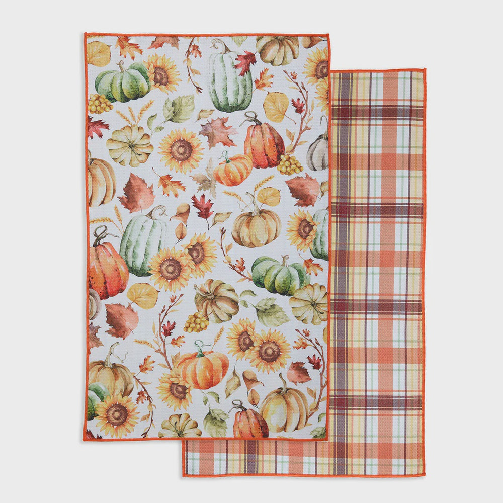 Harvest Pumpkin Microfiber Dishtowel | Double Sided