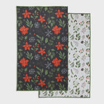 Poinsettias Printed Microfiber Dishtowel | Double Sided