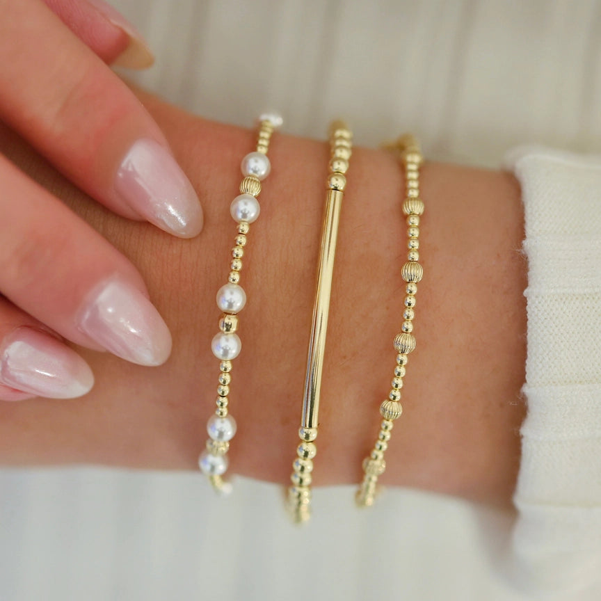 Jamie | Gold | Anti-Tarnish Stretchy 14K Gold Filled Bracelet