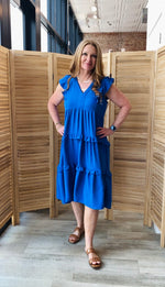Ruffle Tiered Midi Dress | Royal Blue