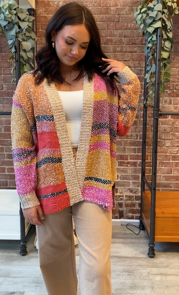 Remember Me Cardigan | Fuchsia Mustard Multi