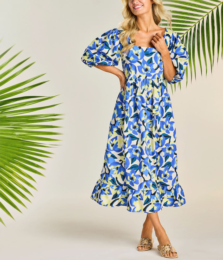 Mud Pie Gentry Midi Dress Floral | Blue