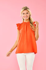 Mud Pie Alani Ruffle Top | Orange