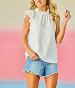 Mud Pie Alani Ruffle Top | White