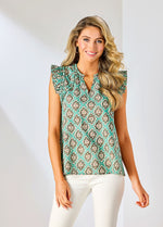 Mud Pie Beatrix Flutter Top | Green