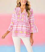 Mud Pie Callaway Jacquard Top | Pink