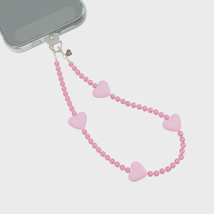 Iphone Charm Wristlet | Pink Heart
