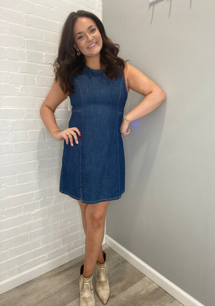 Sleeveless Denim Mini Dress