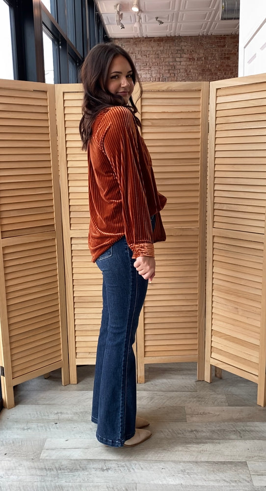 Velvet Collared Top | Copper