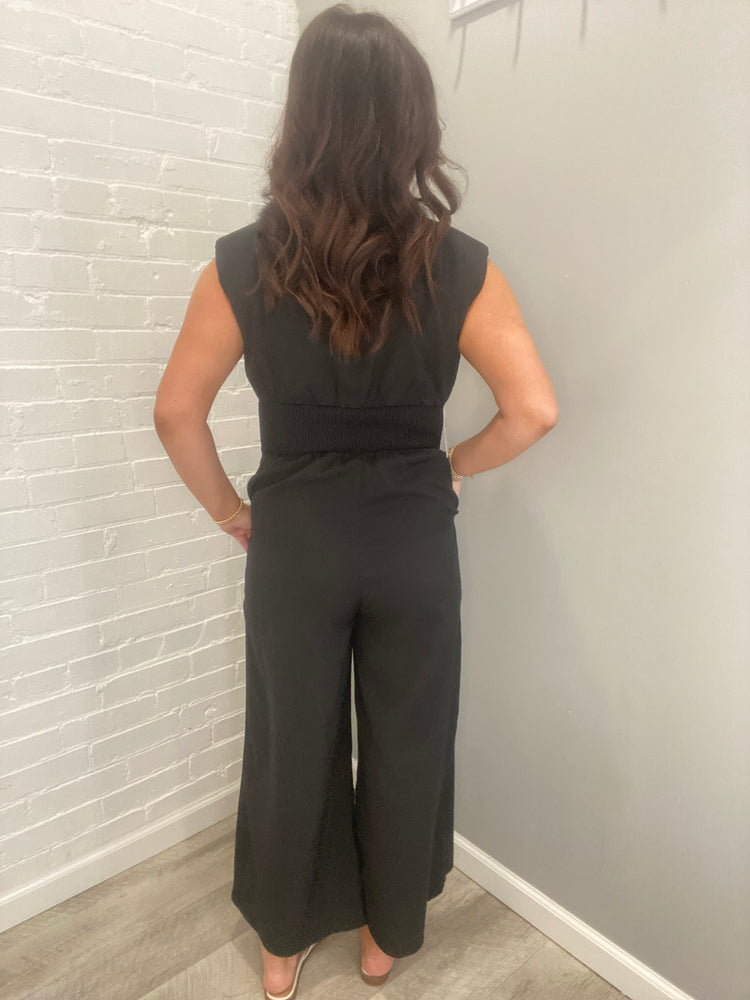 Rising Sun Zip Front Jumpsuit | Black