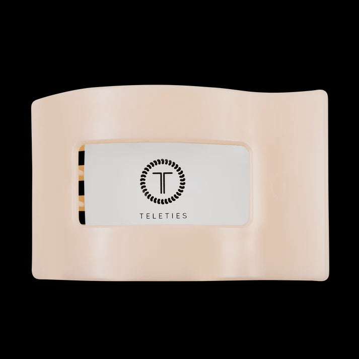 Teleties | Large Flat Rectangle Clip | Almond Beige