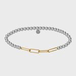 Classic Paperclip Stretchy Bracelet | 2 Tone