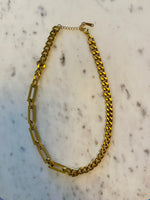 Chunky Contrast Chain Necklace | Non-Tarnish | Gold