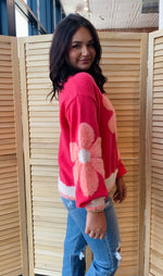 Daisy Love Sweater | Hot Coral