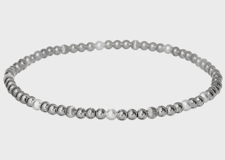 The Noa Bead Bracelet | Sterling Silver/Pearl