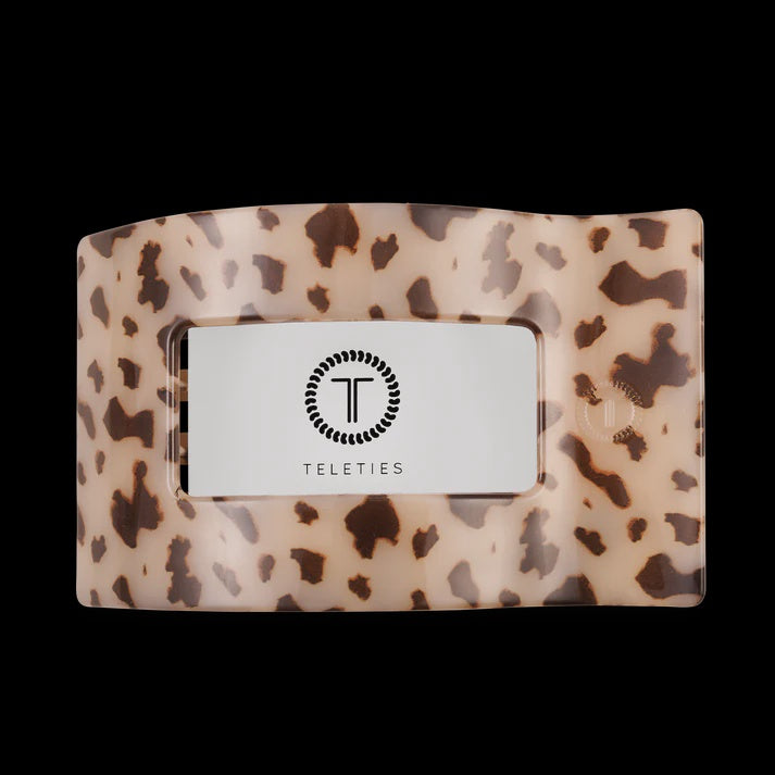 Teleties | Large Flat Rectangle Clip | Blonde Tortoise