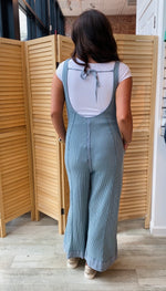 Mineral Wash Thermal Wide Leg Overalls | Vintage Denim