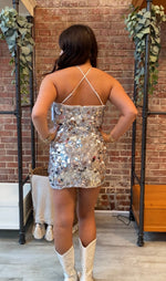 Disco Nights Mini Dress | Silver Sequin