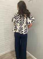 Loving Nature Button Up Collard Top | Navy