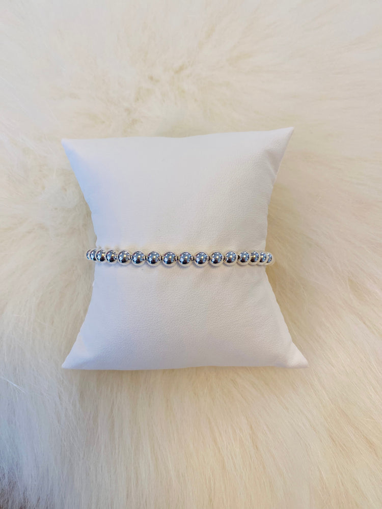 Classic Ball Bead Bracelet | 7mm | Silver