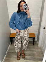 Leopard Print Barrel Pant