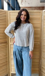 Kennedy Half Button Sweater | Taupe