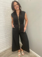 Rising Sun Zip Front Jumpsuit | Black