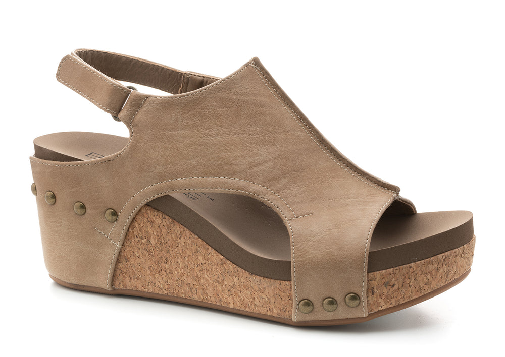 Corkys Carley Platform Sandal | Taupe Smooth