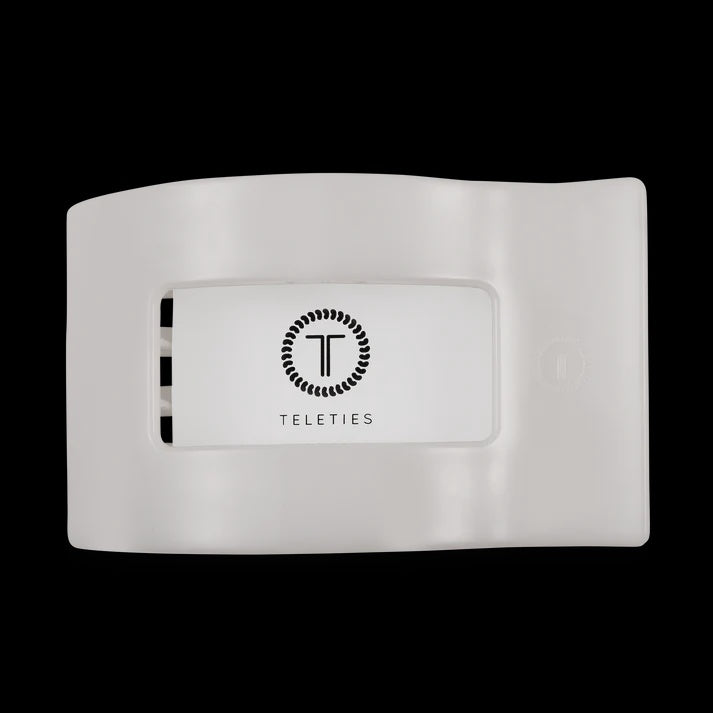 Teleties | Large Flat Rectangle Clip | Coconut White