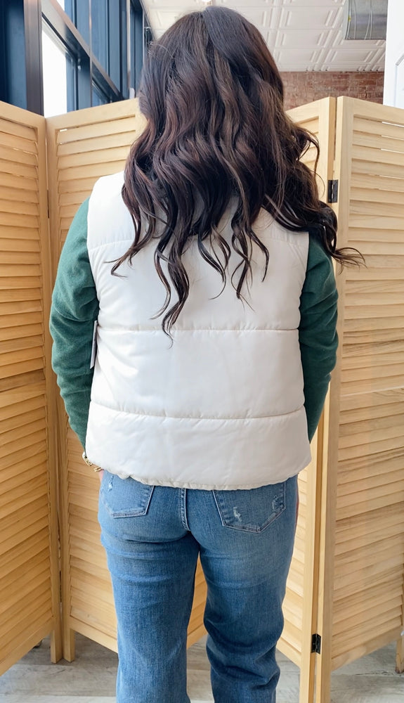 Hey Pumpkin Puffer Vest | Ivory