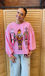 Simply Southern | Adult Nutcracker Pullover | Pink Sequin