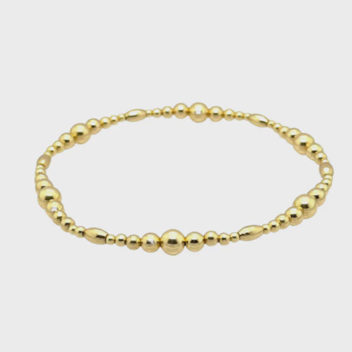 Demi Gold Filled Ball and Oval Beaded Bracelet | 14K Gold