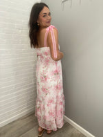 Floral Crochet Lace Strap Maxi Dress | Pink