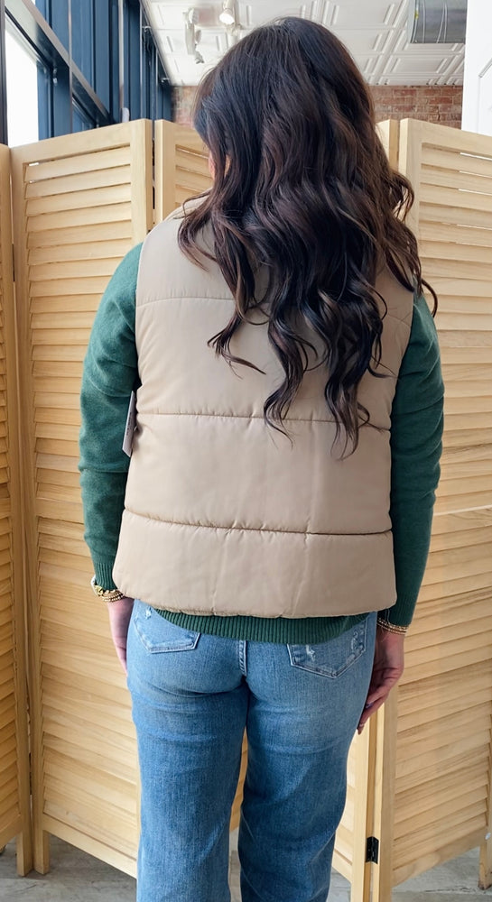 Hey Pumpkin Puffer Vest | Mocha