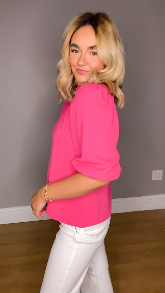 Mallory Mock Neck Top | Pink