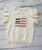 Ruffle Sleeve USA Sweater