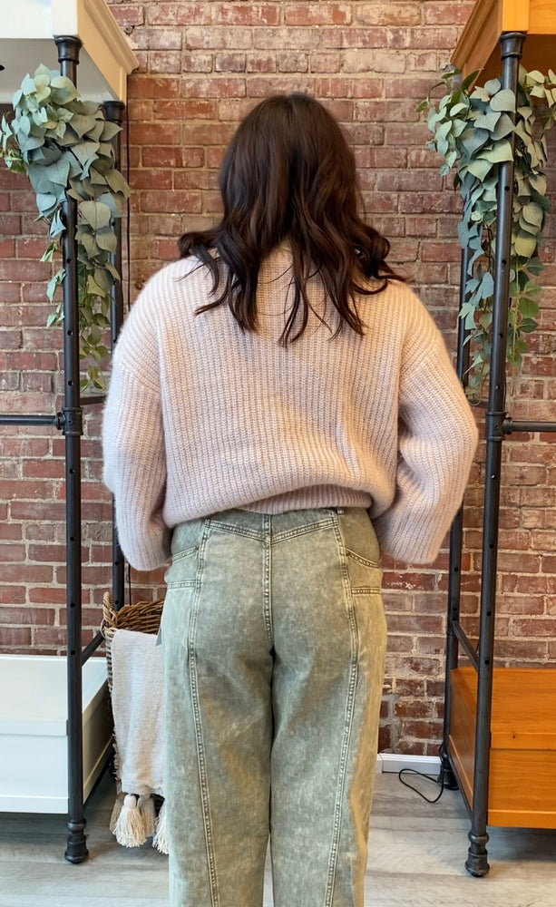 The Girly Life Bow Sweater | Beige Taupe