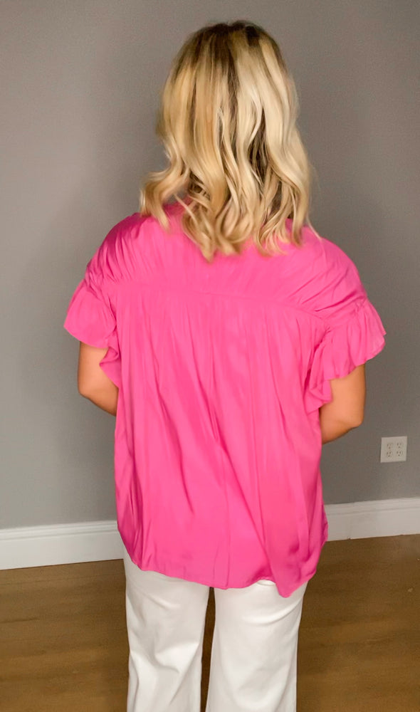 Nancee Button Up Top | Pink | Plus